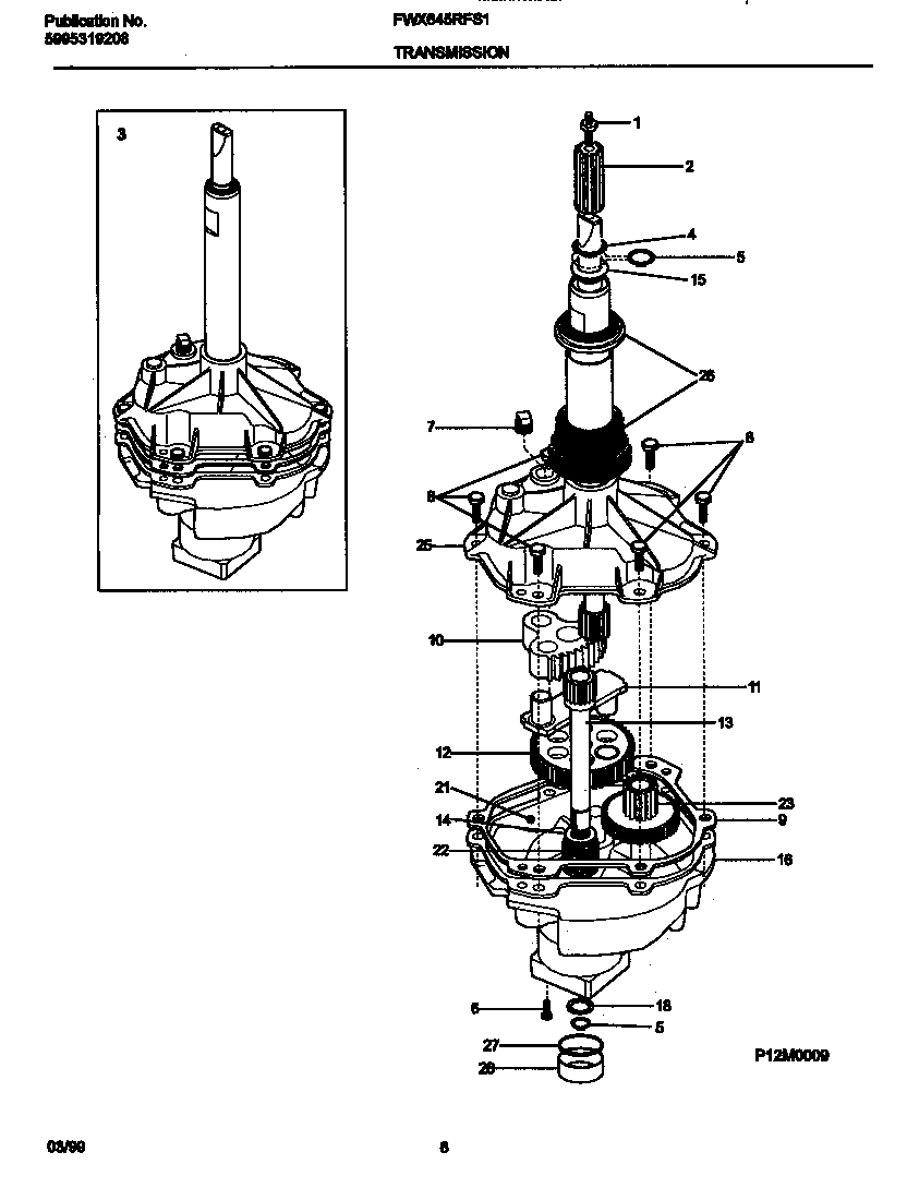 Frigidaire FWX645RFS1 transmission diagram