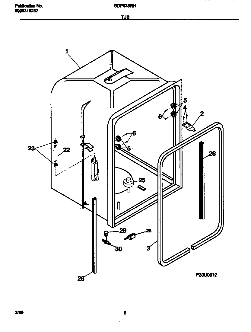 Gibson GDP635RHR0 tub diagram