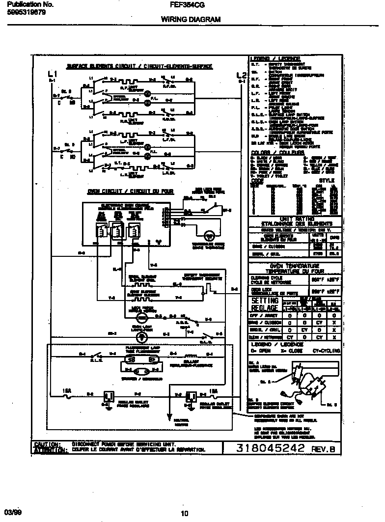 Frigidaire FEF354CGSA wiring diagram diagram