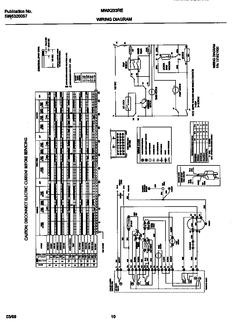 Universal/Multiflex (Frigidaire) MWX233RED3 wiring diagram diagram
