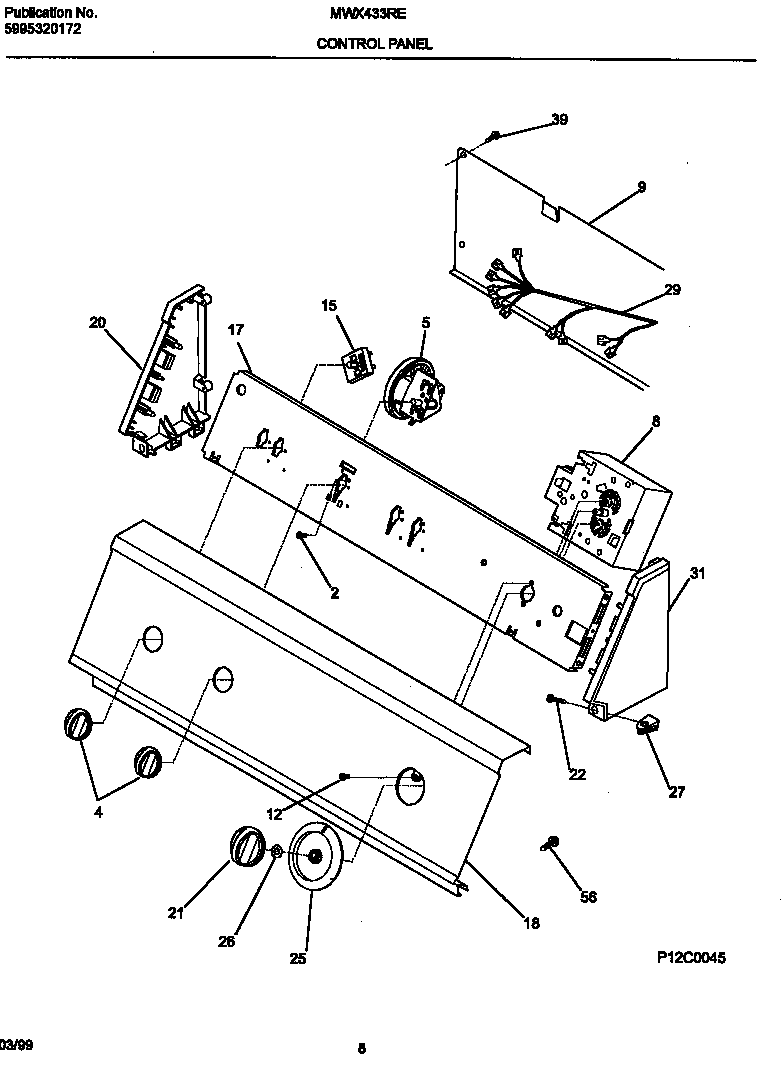 Universal/Multiflex (Frigidaire) MWX433RED3 control panel diagram