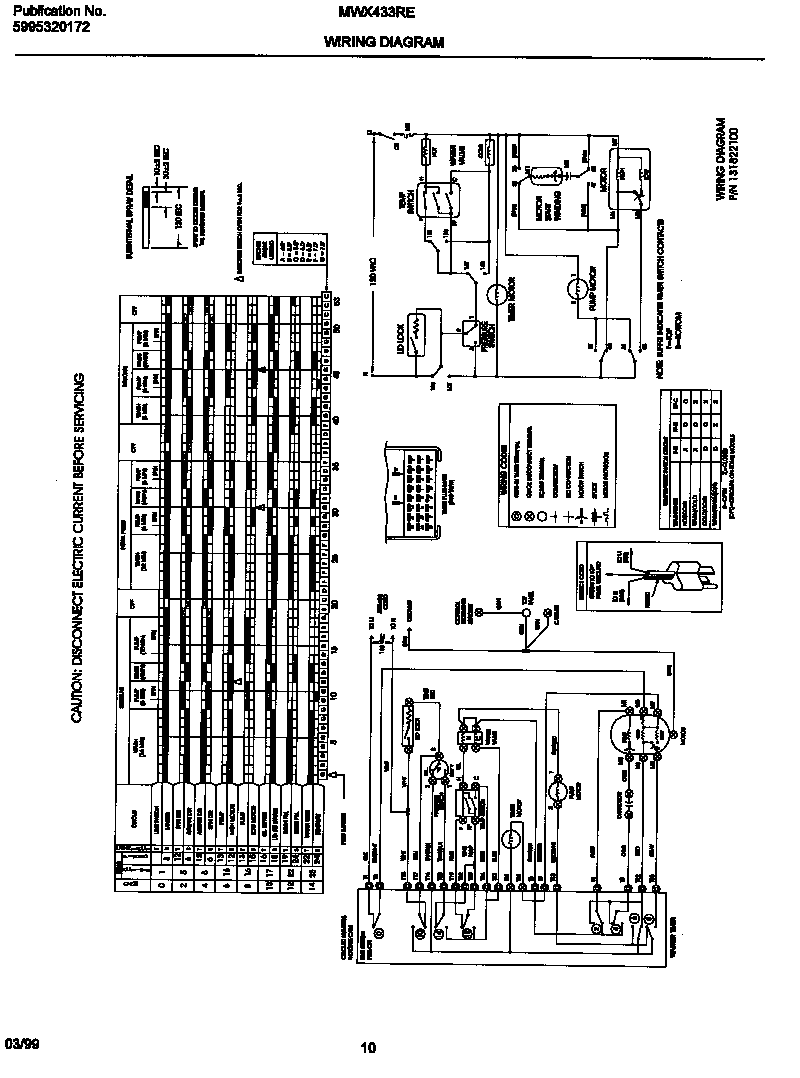 Universal/Multiflex (Frigidaire) MWX433RED3 wiring diagram diagram