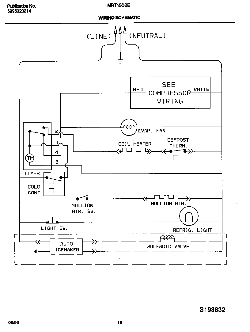 Universal/Multiflex (Frigidaire) MRT15CSEZB wiring diagram diagram
