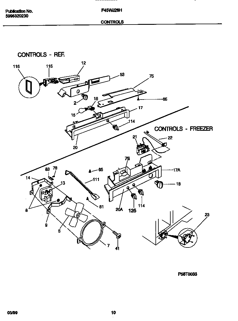Frigidaire F45WJ26HD0 controls diagram