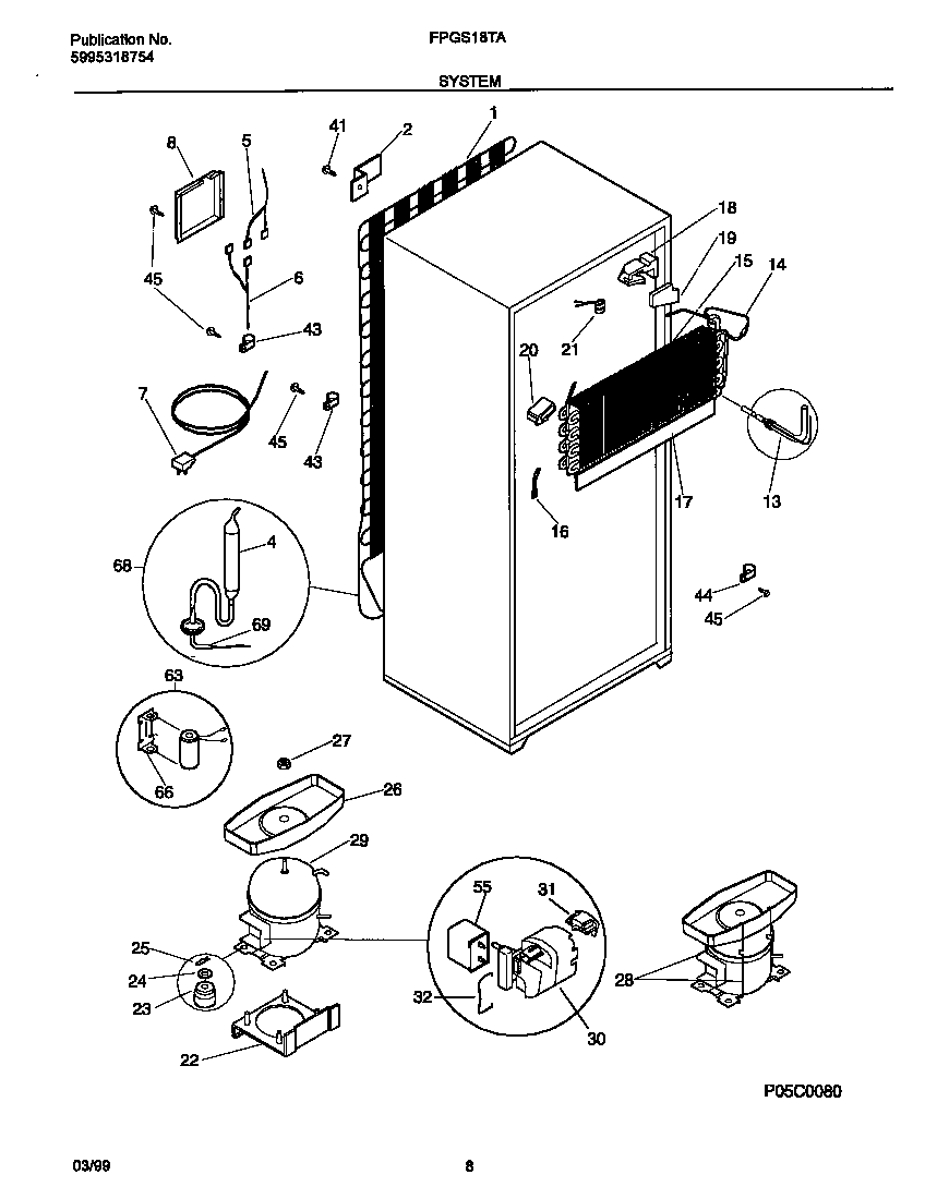 Frigidaire FPGS18TAW3 system diagram