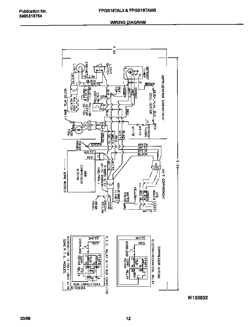 Frigidaire FPGS18TAW3 wiring diagram diagram