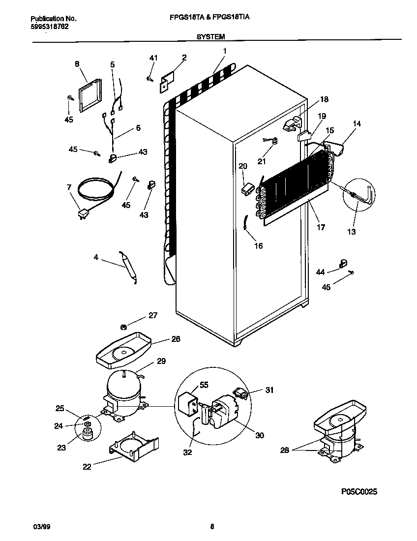 Frigidaire FPGS18TAL4 system diagram