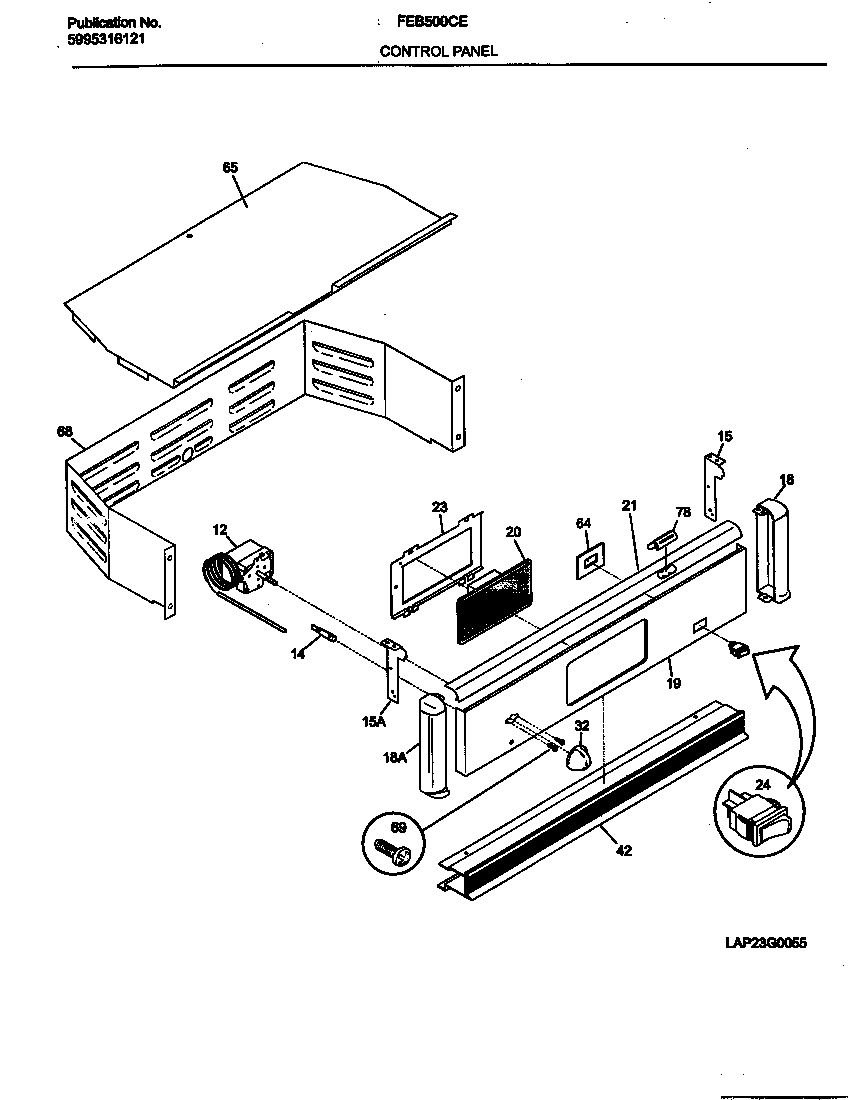 Frigidaire FEB500CESH control panel diagram