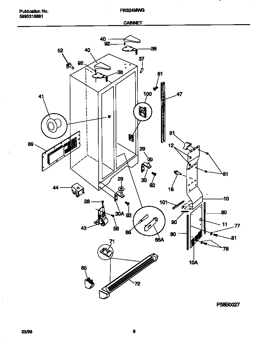 Frigidaire FRS24MWGD2 cabinet diagram