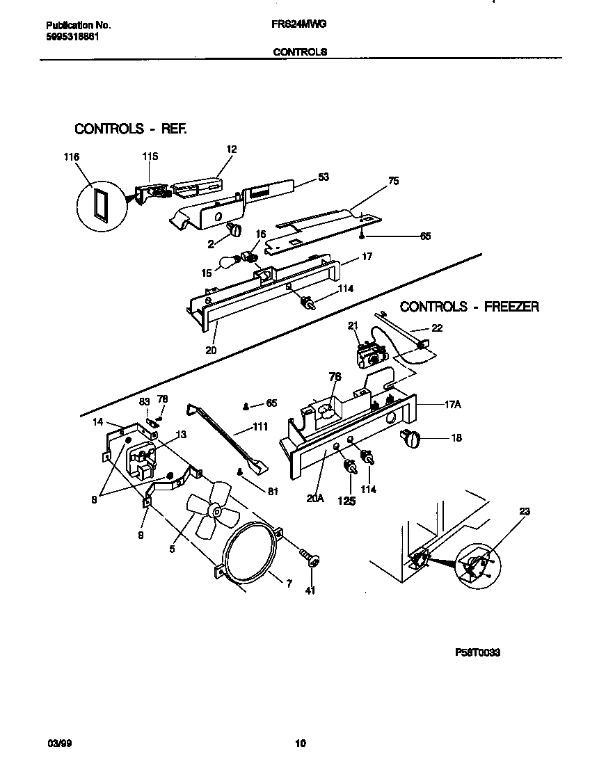 Frigidaire FRS24MWGD2 controls diagram