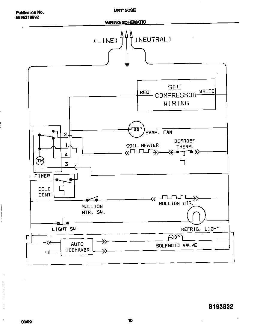 Universal/Multiflex (Frigidaire) MRT15CSEZA wiring diagram diagram