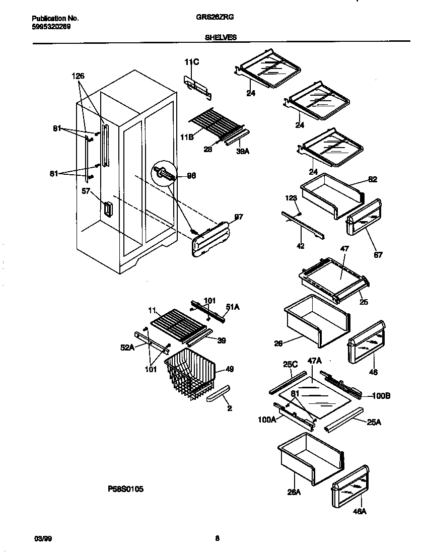 Gibson GRS26ZRGW5 shelves diagram