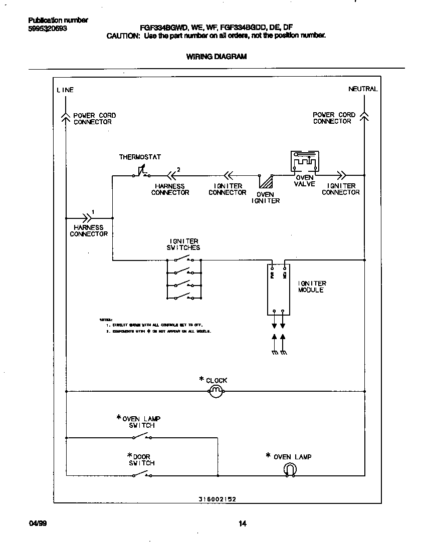 Frigidaire FGF334BGWD wiring diagram diagram