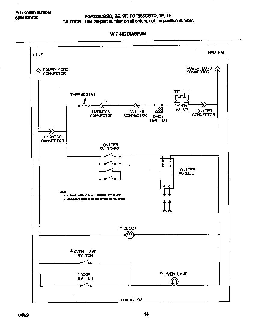 Frigidaire FGF335CGSE wiring diagram diagram