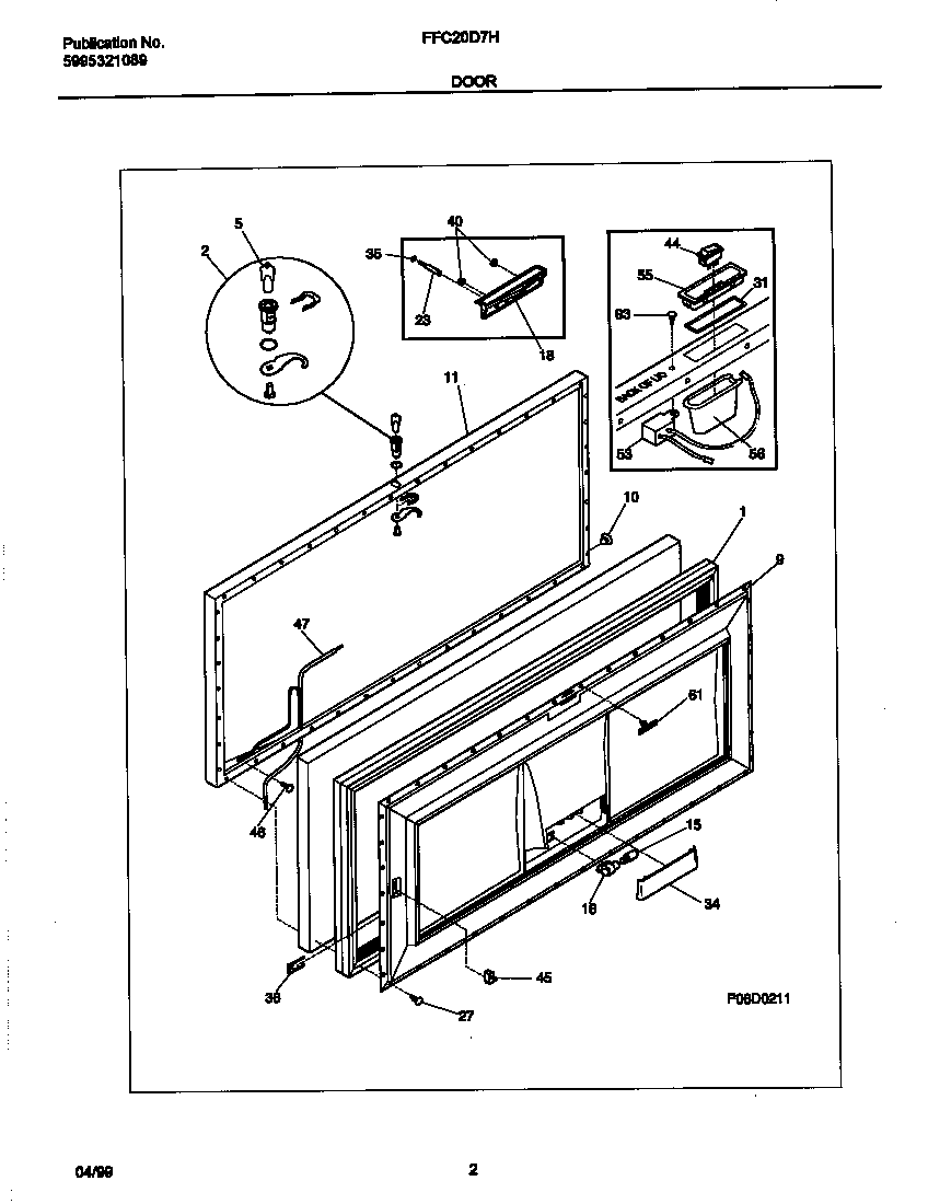 Frigidaire FFC20D7HW0 door diagram