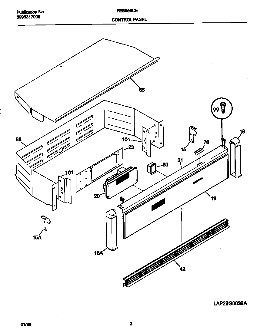 Frigidaire FEB556CESF control panel diagram