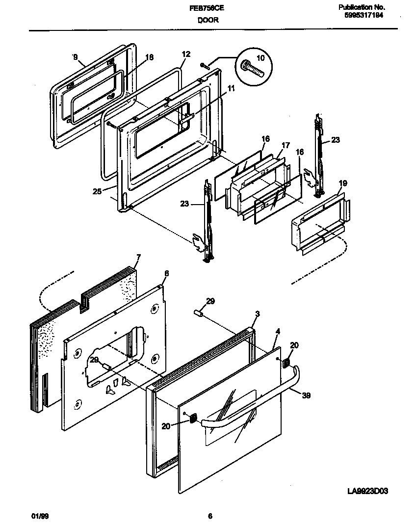 Frigidaire FEB756CEBF door diagram