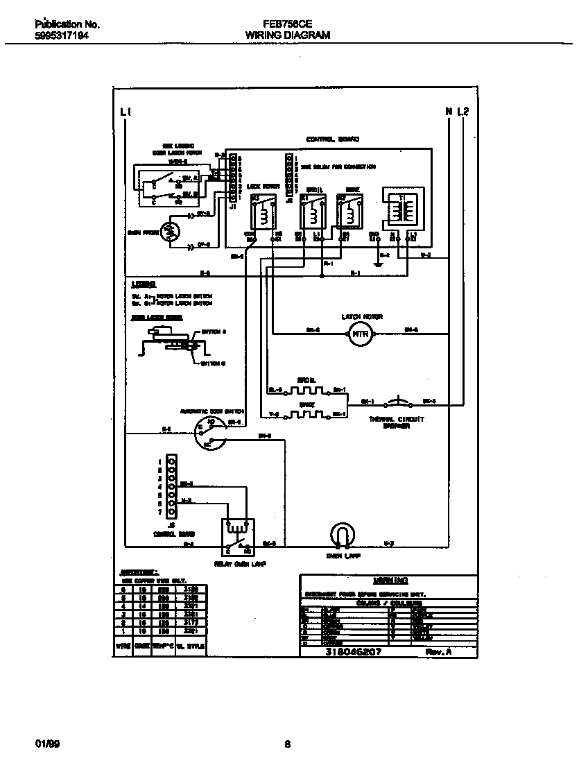 Frigidaire FEB756CEBF wiring diagram diagram