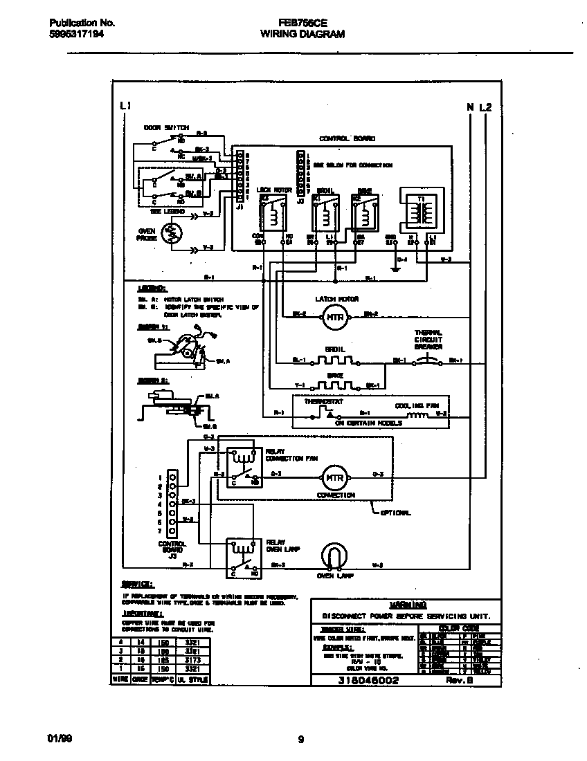 Frigidaire FEB756CESG wiring diagram diagram