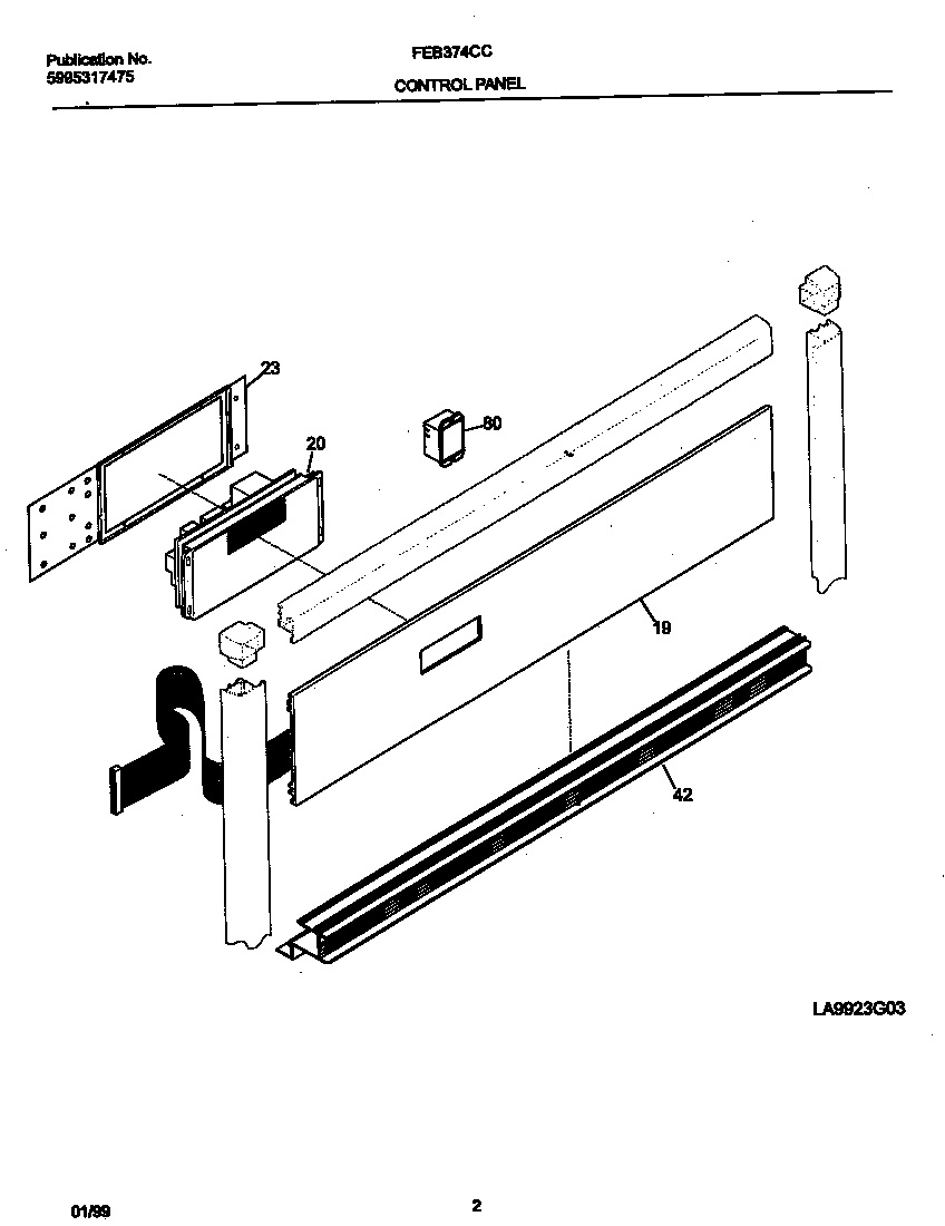 Frigidaire FEB374CCTG control panel diagram
