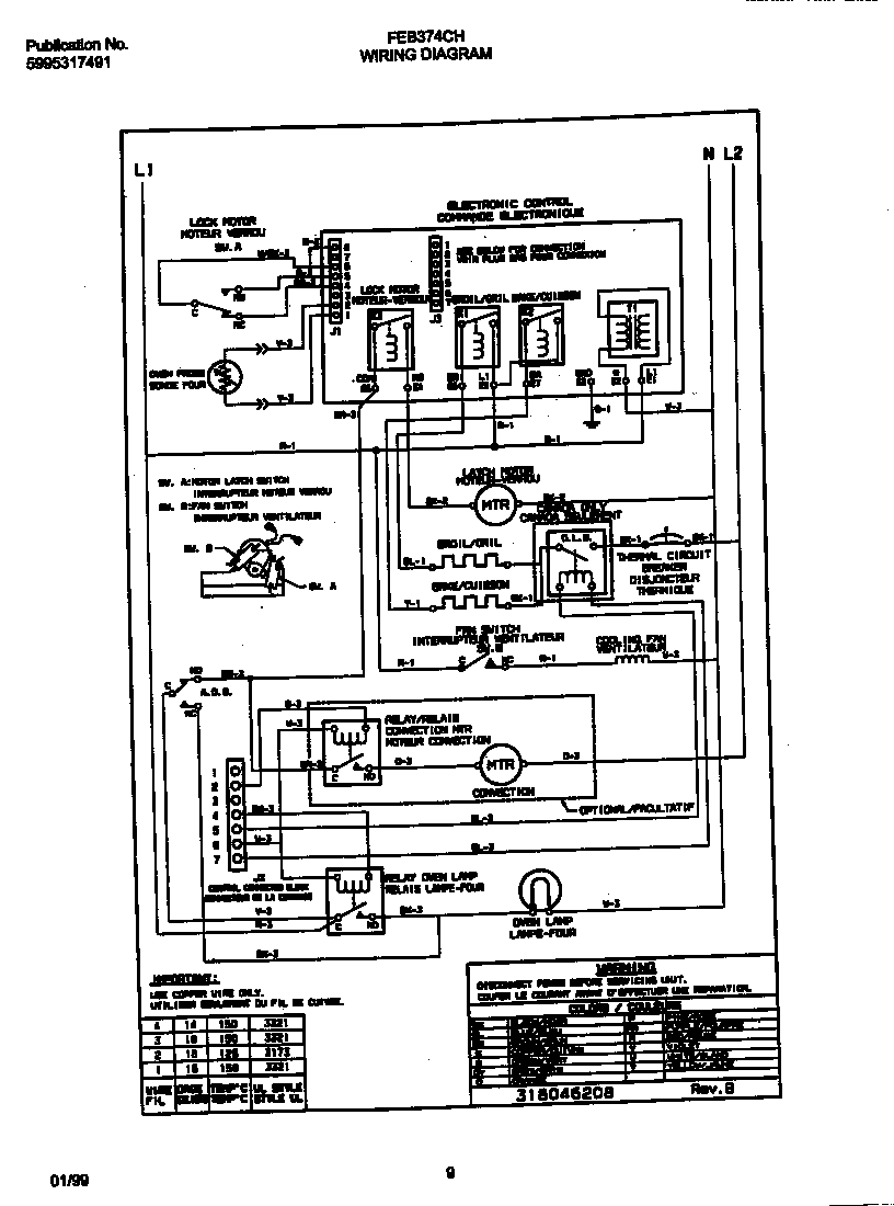 Frigidaire FEB374CHTA door diagram