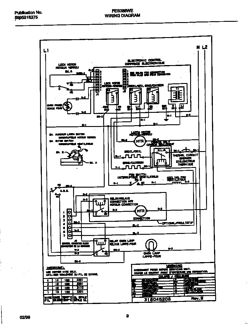 Frigidaire FEB386WECG wiring diagram diagram