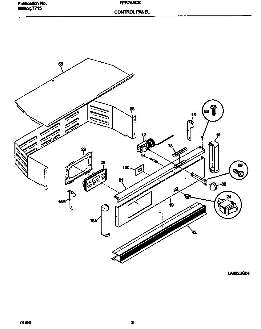 Frigidaire FEB755CEBG control panel diagram