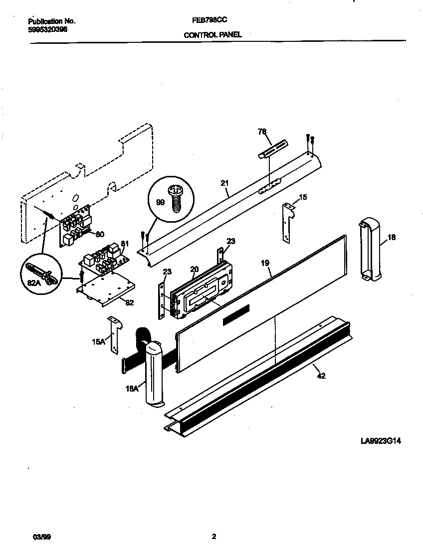 Frigidaire FEB798CCBH control panel diagram