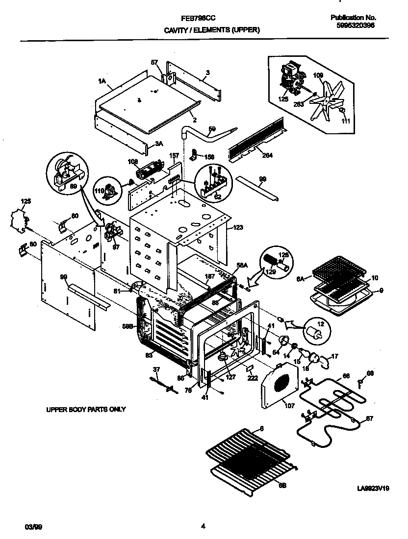 Frigidaire FEB798CCBH upper body diagram