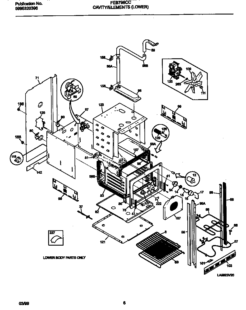 Frigidaire FEB798CCBH lower body diagram