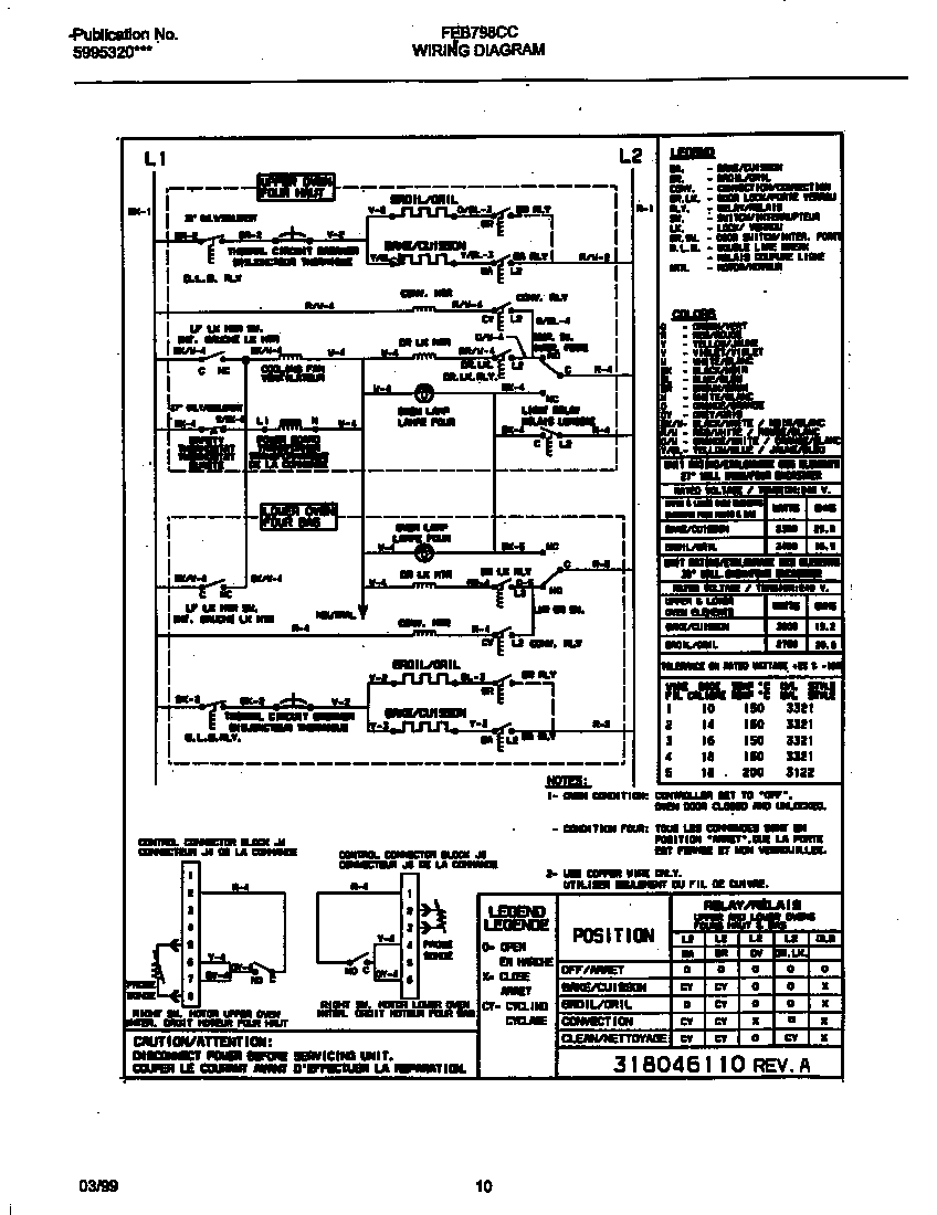 Frigidaire FEB798CCBH wiring diagram diagram