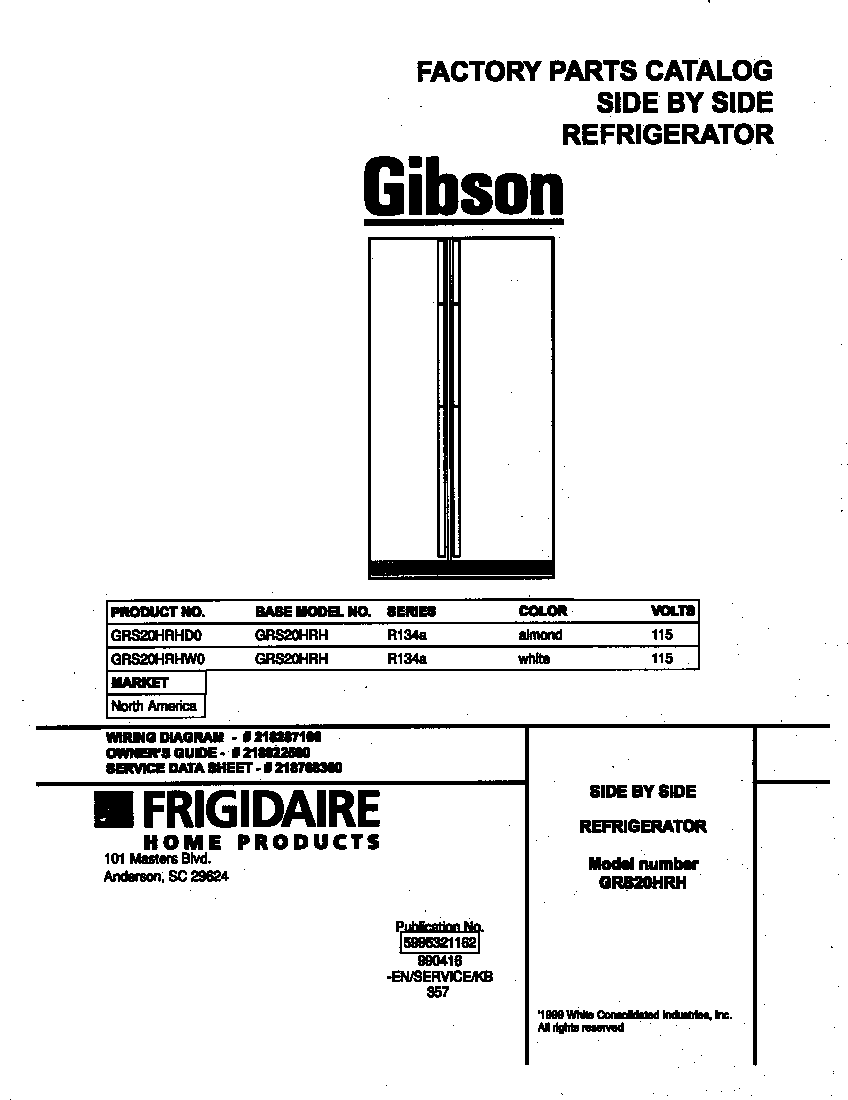 Gibson GRS20HRHD0 cover diagram
