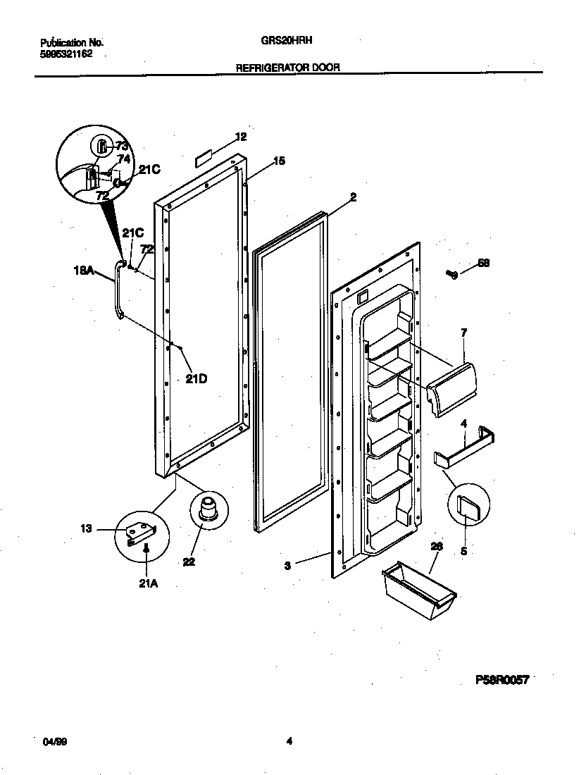 Gibson GRS20HRHD0 refr door diagram
