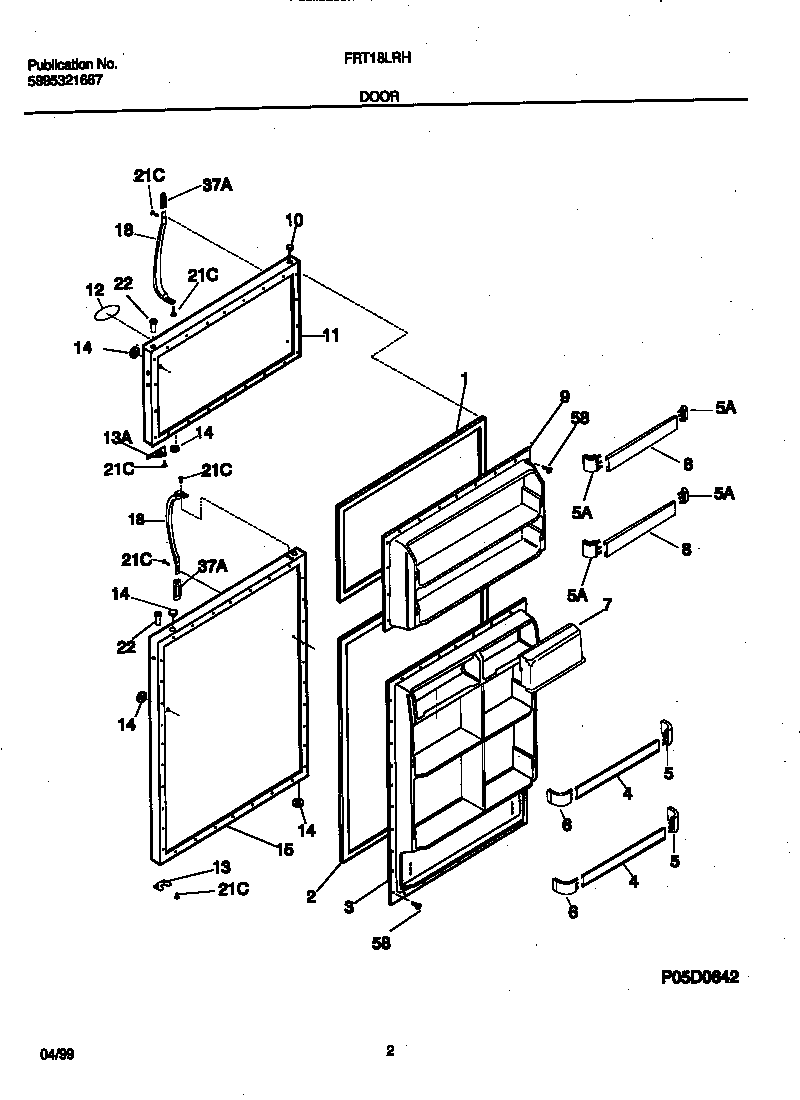 Frigidaire FRT18LRHW0 doors diagram
