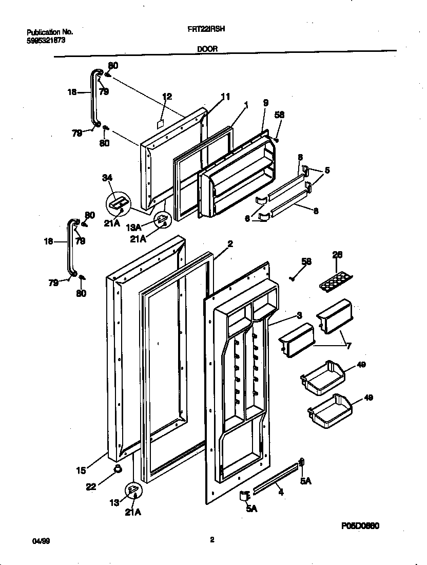 Frigidaire FRT22IRSHK0 doors diagram