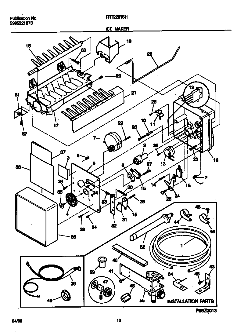 Frigidaire FRT22IRSHK0 ice maker diagram