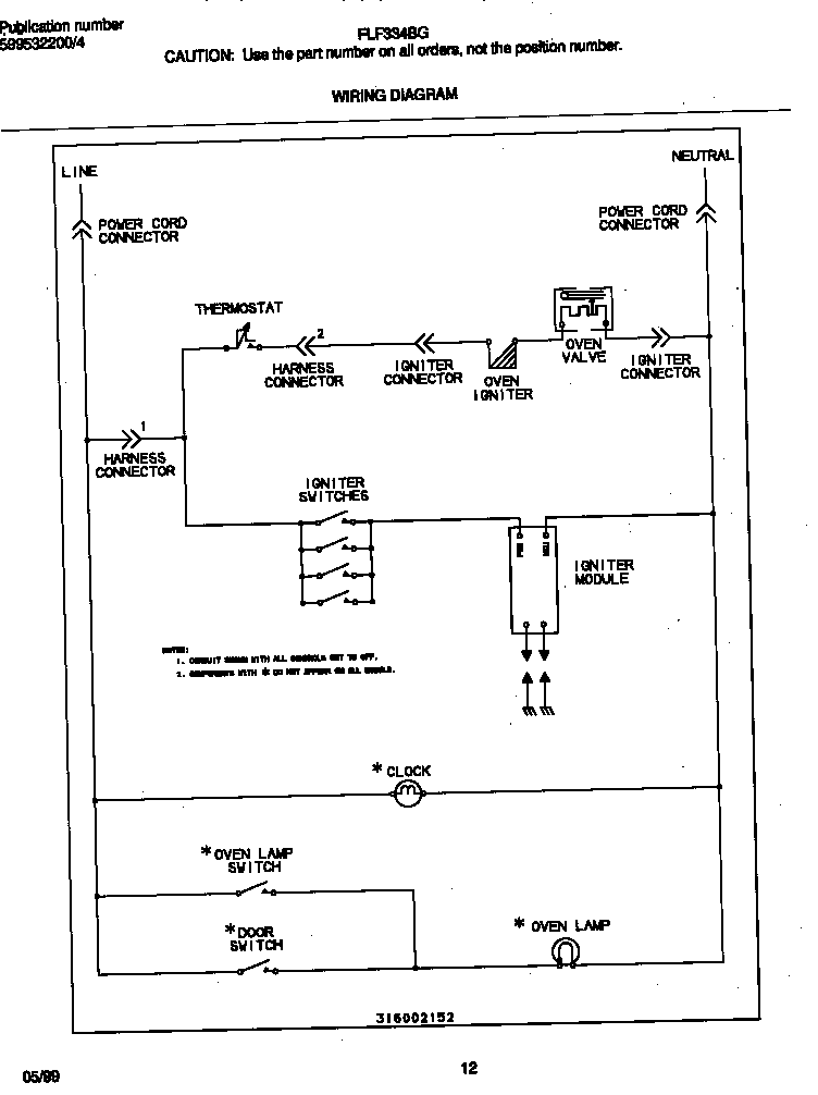 Frigidaire FLF334BGDD wiring diagram diagram