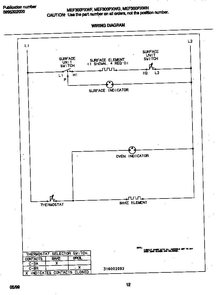 Frigidaire MEF300PXWG wiring diagram diagram