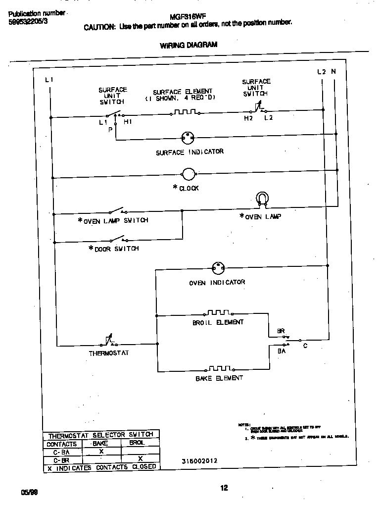Frigidaire MEF316WFSF wiring diagram diagram