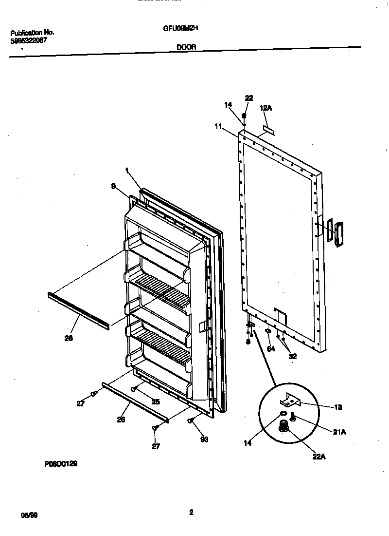 Gibson GFU09M2HW0 door diagram