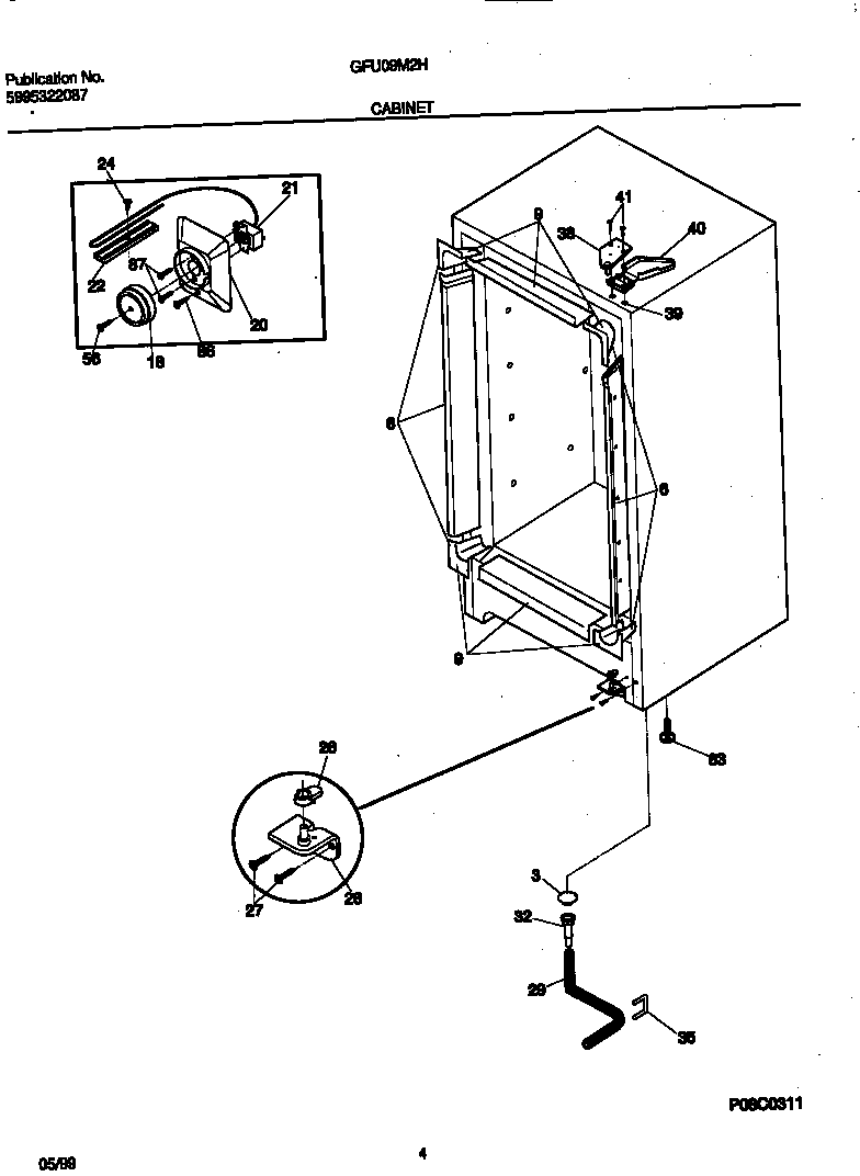 Gibson GFU09M2HW0 cabinet diagram
