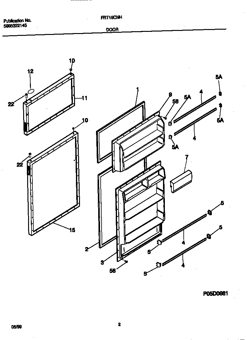 Frigidaire FRT16CNHD0 doors diagram