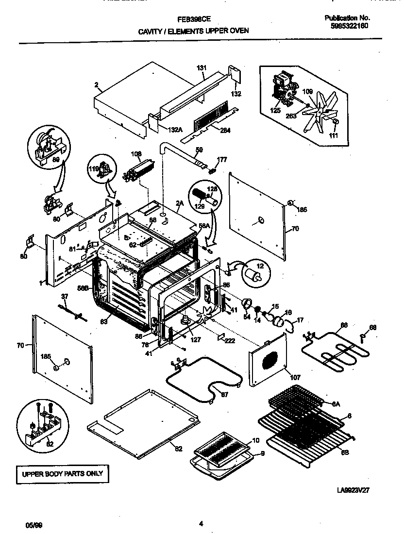 Frigidaire FEB398CEBC upper body diagram