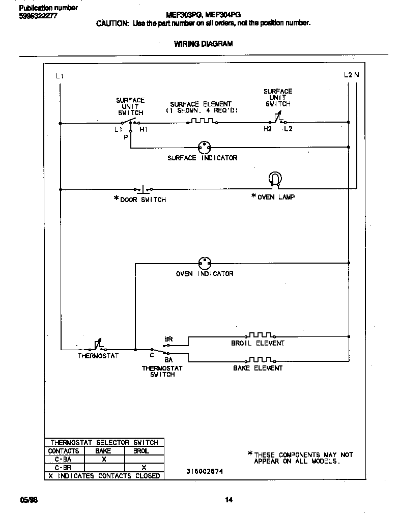 Universal/Multiflex (Frigidaire) MEF303PGWC wiring diagram diagram