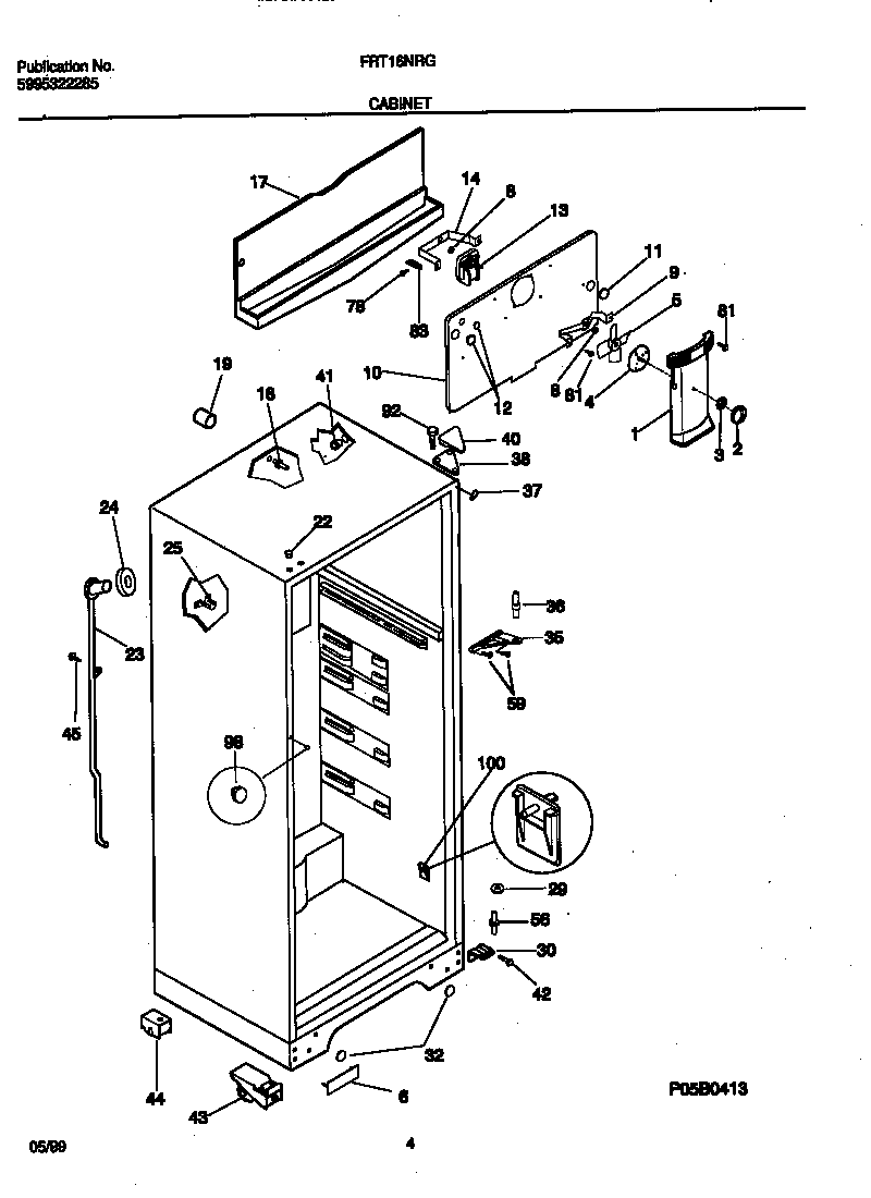 Frigidaire FRT16NRGW5 cabinet diagram