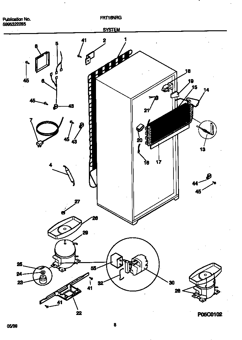 Frigidaire FRT16NRGW5 system diagram