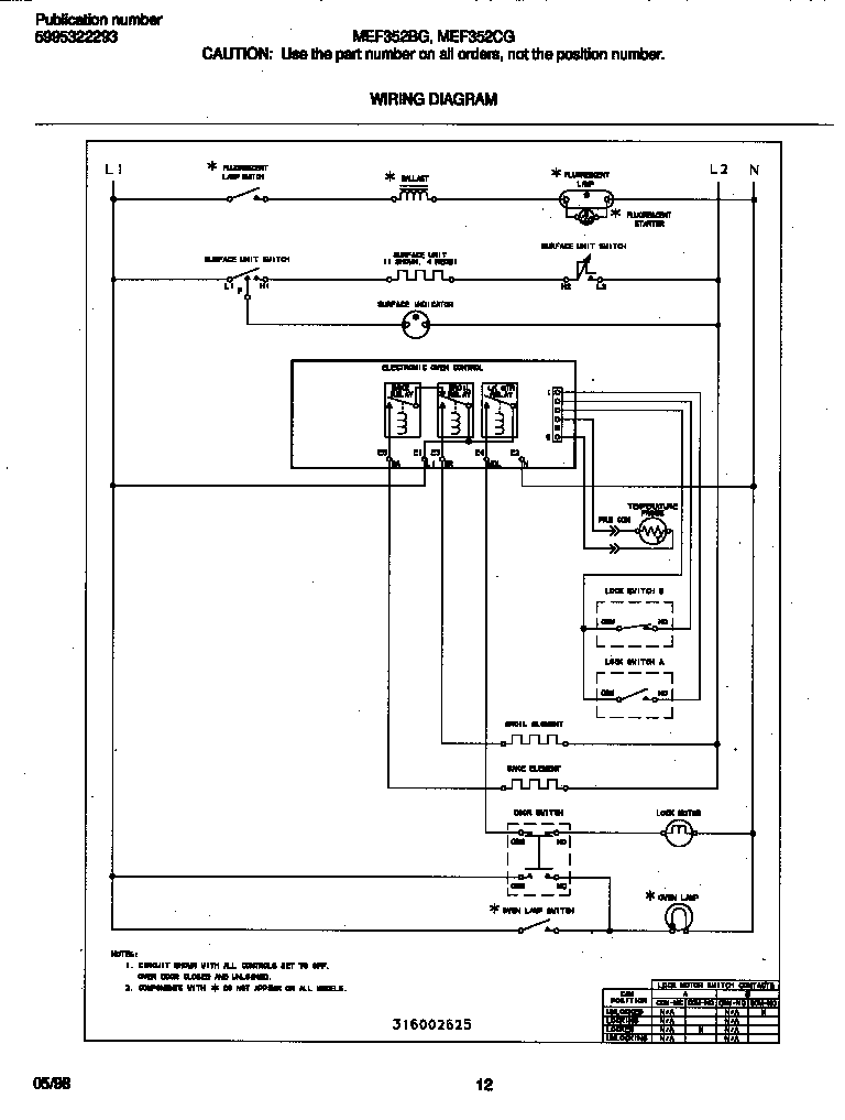 Frigidaire MEF352BGDD wiring diagram diagram