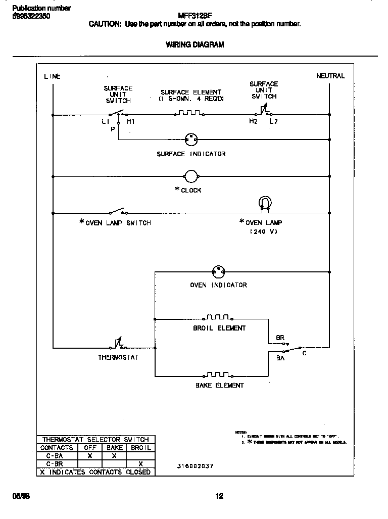 Frigidaire MFF312BFWC wiring diagram diagram