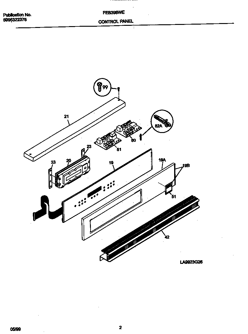 Frigidaire FEB398WECC control panel diagram
