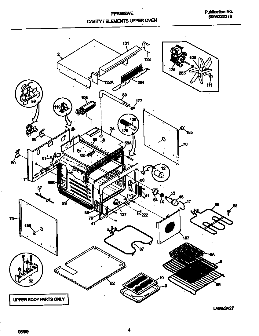 Frigidaire FEB398WECC upper body diagram